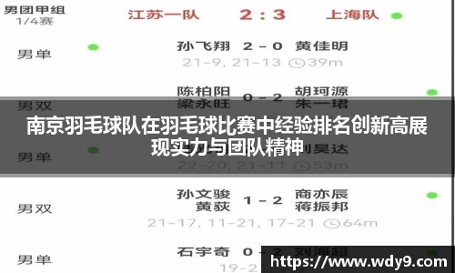 南京羽毛球队在羽毛球比赛中经验排名创新高展现实力与团队精神